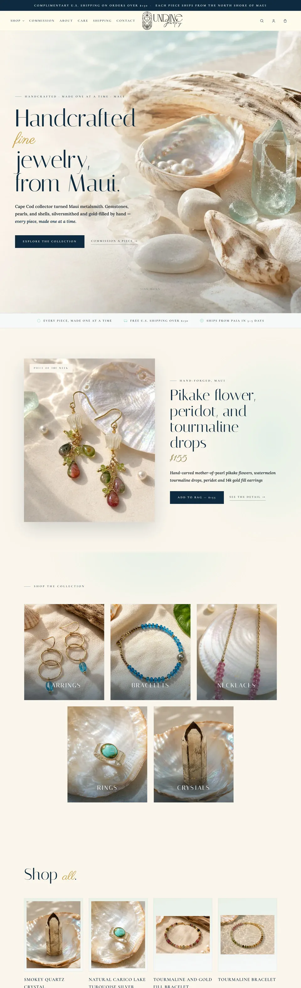 Undine Jewelry website